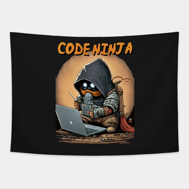 Code Ninja Cartoon Tapestry by SMCLN