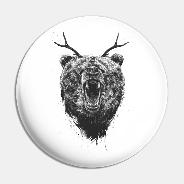 Angry bear with antlers Pin by soltib