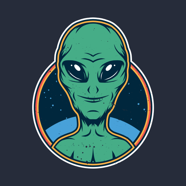 Vintage Cartoon Martian Alien by SLAG_Creative