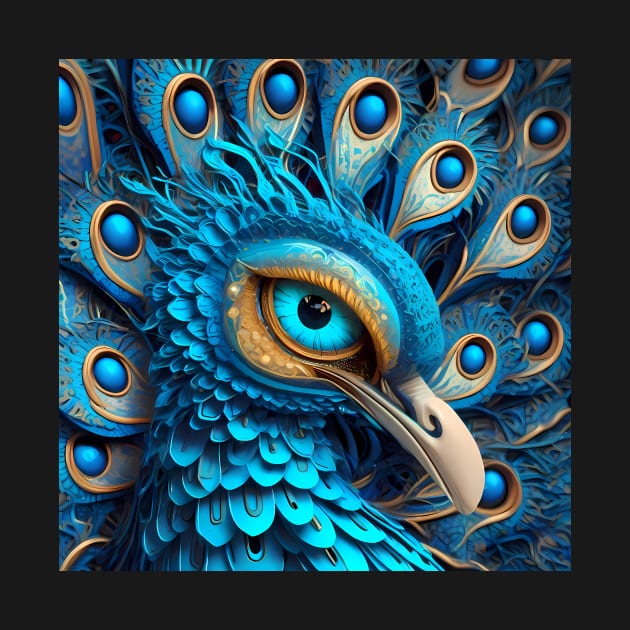 Realistic Image Peacock Bird Head by HANART