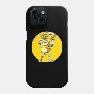 Robot Holding Drum Machine Yellow Tint Phone Case