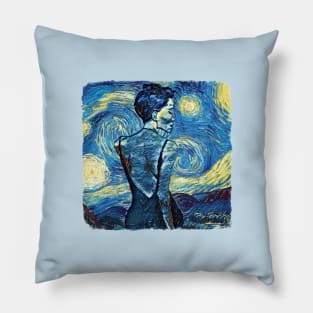 Beach Beauty Girl Van Gogh Style Pillow