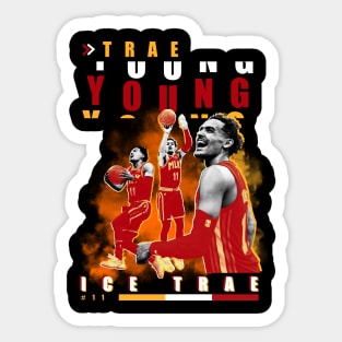 Trae Young Cartoon Style City Style Jersey Sticker for Sale by