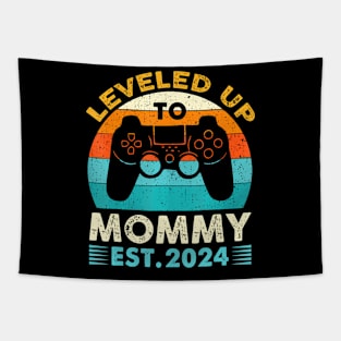 Leveled Up To Mommy Est 2024 First Time Mom 2024 Gamer Tapestry