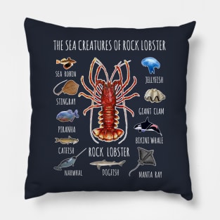 The Sea Creatures Of Rock Lobster Pillow