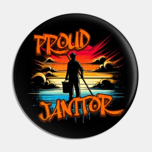 Proud Janitor Untold Heroes Graffiti Design Pin