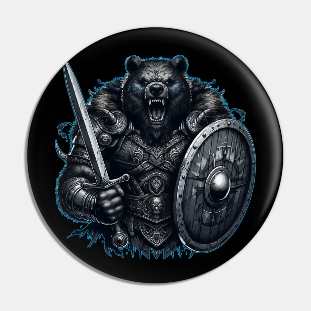 Bear Berserker Norse Mythology Viking Warrior Pin by TomFrontierArt