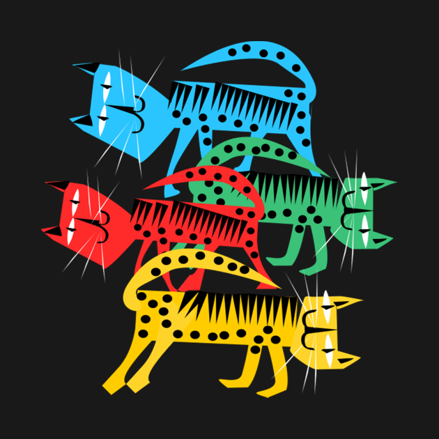 A Collection of Cool Cats, cool cat pattern by krisevansart