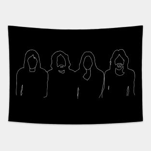 Pink Floyd Band Members White on Black Tapestry