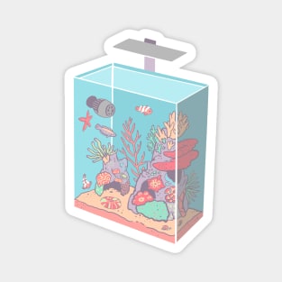 Isometric Coral Reef Tank with Fish Magnet