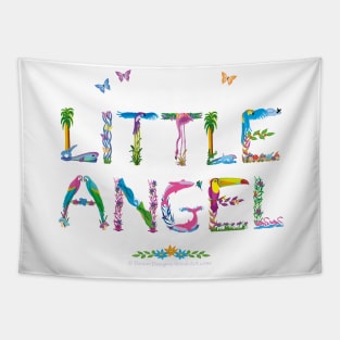 LITTLE ANGEL - tropical word art Tapestry