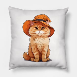 Orange Hat Cat Pillow