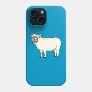 Cute happy sheep cartoon illustration Phone Case