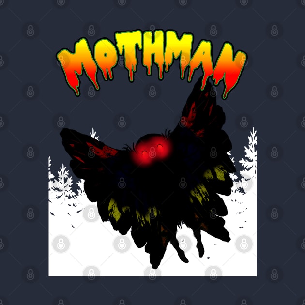 Mothman West Virginia Wing Humanoid Moth Retro Vintage by National Cryptid Society