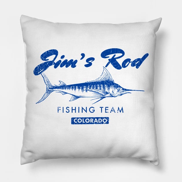 Jim’s Rod Fishing Team 2 Vintage Pillow by Nifty Studio