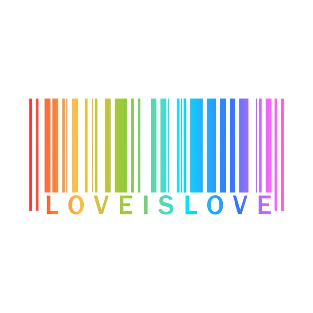 Love is Love - LGBT Pride t-shirt rainbow barcode by PixelatedPixels