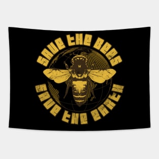 Save The Bees Save The Earth Tapestry