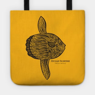 Ocean Sunfish with Common and Latin Names - hand drawn design Tote