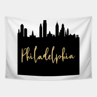 PHILADELPHIA PENNSYLVANIA DESIGNER SILHOUETTE SKYLINE ART Tapestry