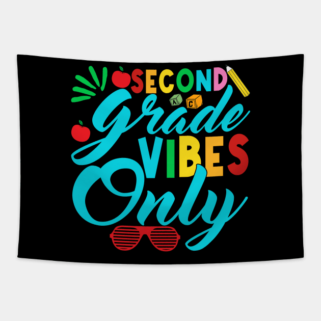 2nd Grade Vibes Teachers Boys Girls Funny Back To School Tapestry by drag is art