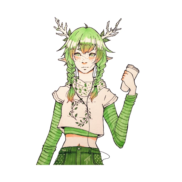 Green Deer by Torichan03