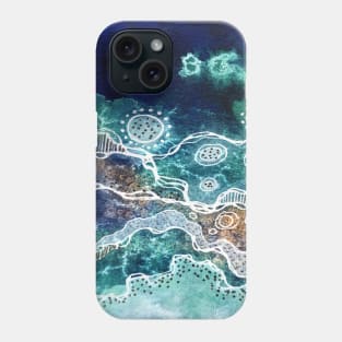 Abstract Turquoise Watercolor Landscape Phone Case