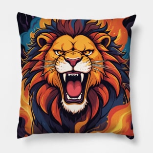 Fierce Roaring Lion Pillow