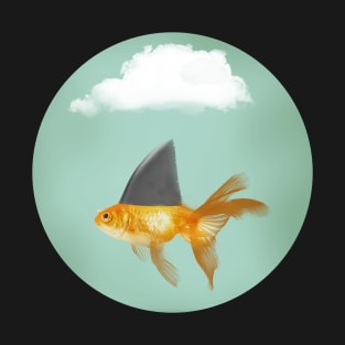 Goldfish Under a Cloud with a Shark Fin T-Shirt