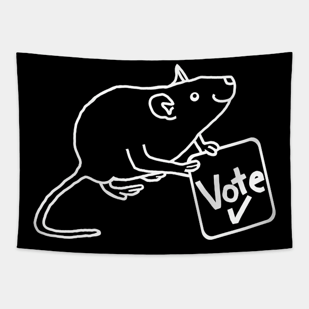 White Line Rat says Vote Tapestry by ellenhenryart