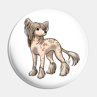 Dog - Chinese Crested - Hairless - Pink and Brown Pin