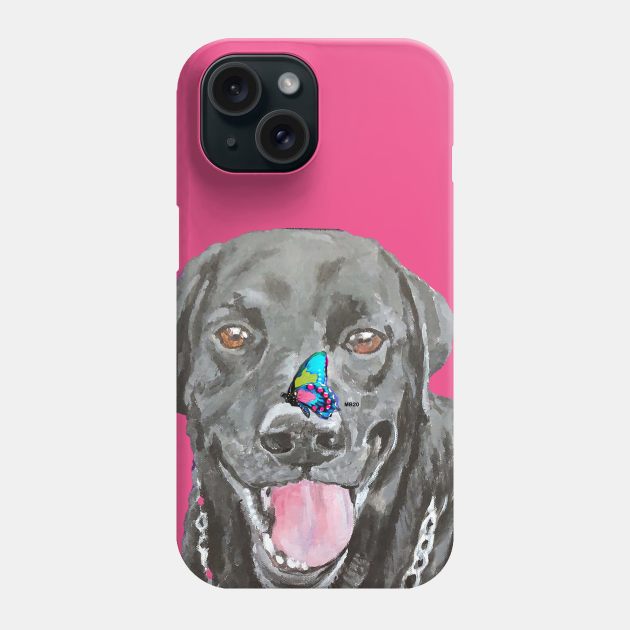 Black Labrador Retriever Phone Case by Lil' Angel Pet Portraits