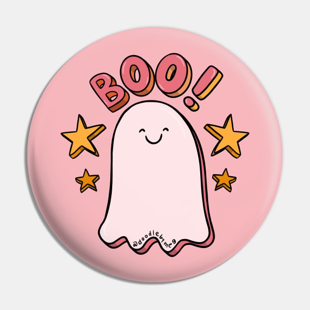 Cute Boo Pin by Doodle by Meg