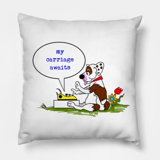 TYPEWRITER G PUP BLUE Pillow