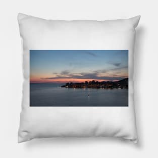 Sarande, Albania at sunset Pillow