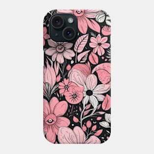 Pink floral pattern design Phone Case