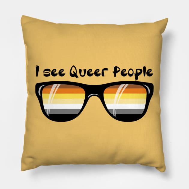 Bear Pride Sunglasses - Queer People Pillow by Blood Moon Design