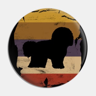 Bichon Frise Distressed Vintage Retro Silhouette Pin