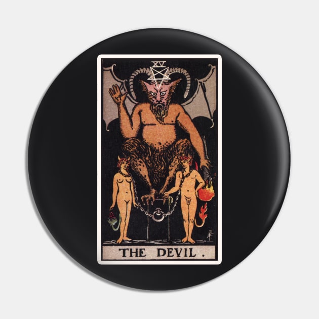 XV The Devil Tarot Card Pin by visionarysea