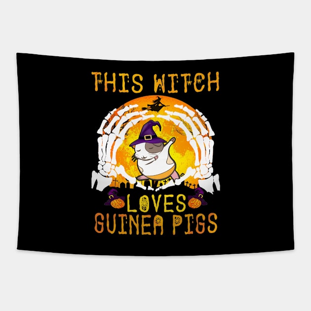 This Witch Loves Guinea Pigs Halloween (143) Tapestry by Berniesx