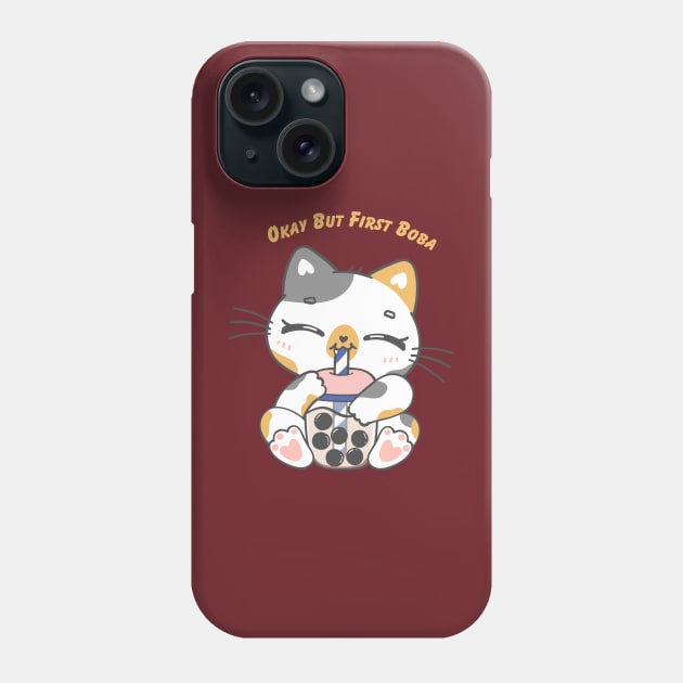 Okay but first boba tea Phone Case by Artist usha