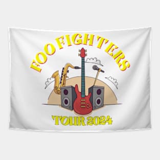 Foo Fighters Tour 2024 T shirt yellow Tapestry