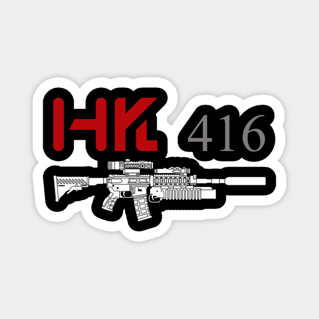 HK 416 Assault Rifle with Grenade Launcher Magnet by Aim For The Face