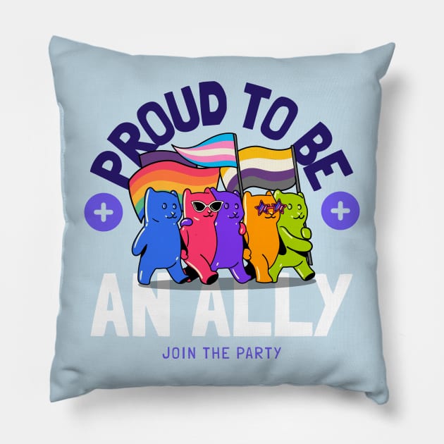 LGBTQ Pride Month T-Shirt Gay Lesbien Queer Trans Community Pillow by Utopia Shop