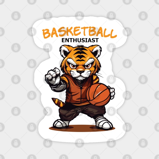 Cute Basketball Enthusiast Magnet by Yopi