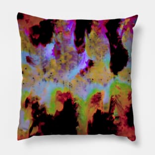 UNIVERSE RAIN Colorful Abstract Glitch Art Pillow