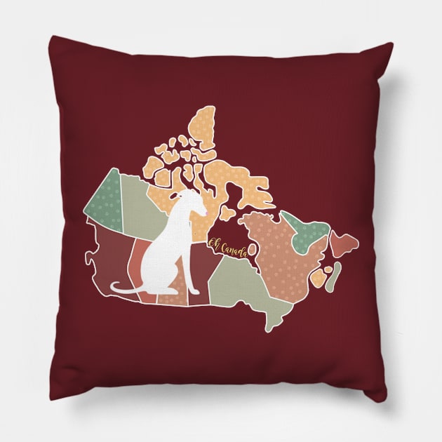 Oh Canada Greyhound / Whippet / Italian Greyhound Pillow by Inugoya