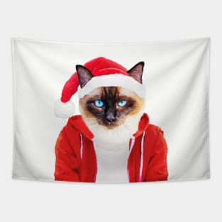 Santa Cat Tapestry