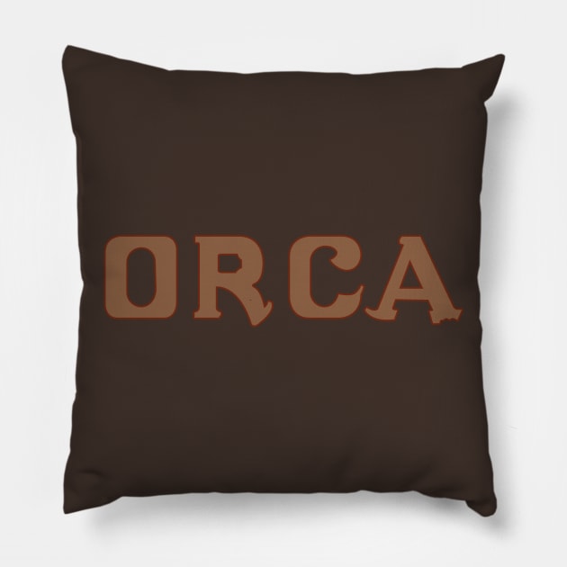 Jaws — Orca signage Pillow by GraphicGibbon