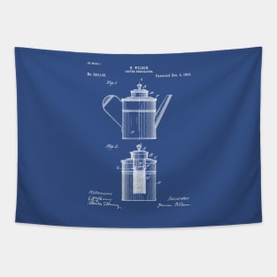 Coffee Patent - Coffee Shop Art - Blueprint Tapestry