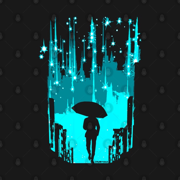 Star Shower Umbrella by robotface